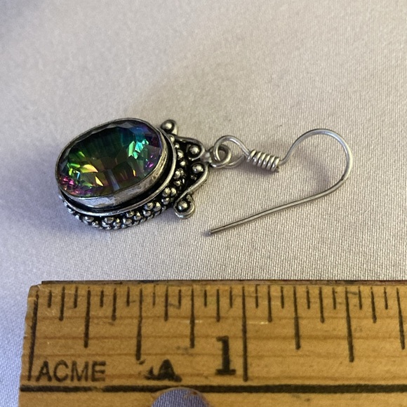 NWOT - Mystic Rainbow Topaz Gemstone Silver Earrings - Picture 2 of 9
